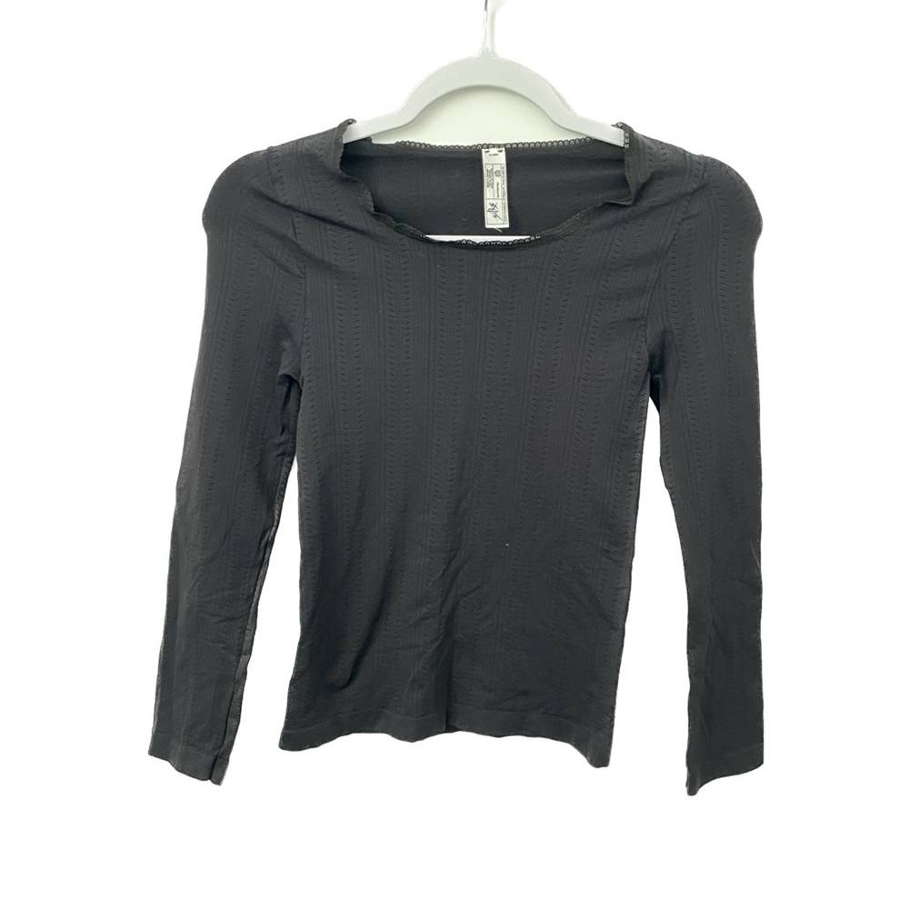 Silks Black Lace Trim along Sleeve Shirt
